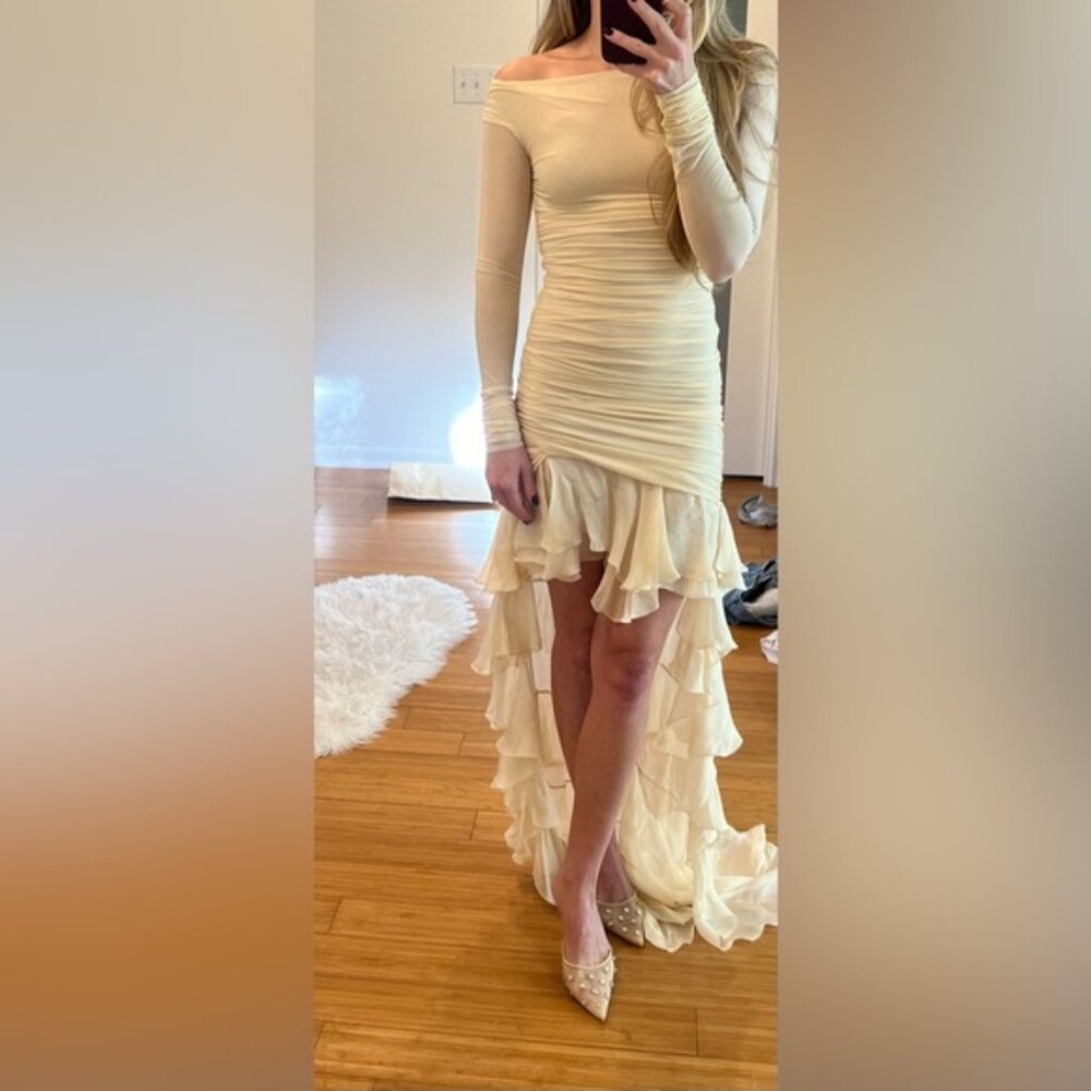 Blumarine Off Shoulder Ruffle Dress